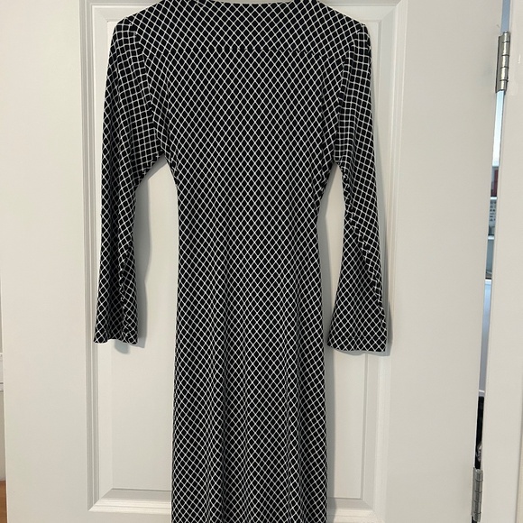 Calvin Klein Black & White Wrap Dress - Picture 3 of 4